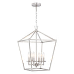 6-Light Brushed Nickel Traditional Geometric Hanging Pendant Light