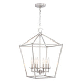 6-Light Brushed Nickel Traditional Geometric Hanging Pendant Light