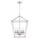 6-Light Brushed Nickel Traditional Geometric Hanging Pendant Light