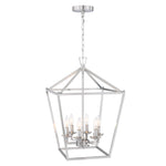 6-Light Brushed Nickel Traditional Geometric Hanging Pendant Light