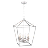 6-Light Brushed Nickel Traditional Geometric Hanging Pendant Light